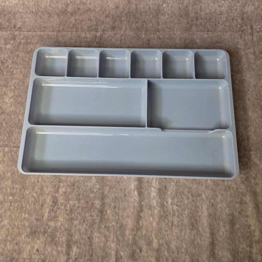 Vintage Rogers 517 Office Desk Drawer Organizer Tray Compartments Light Blue